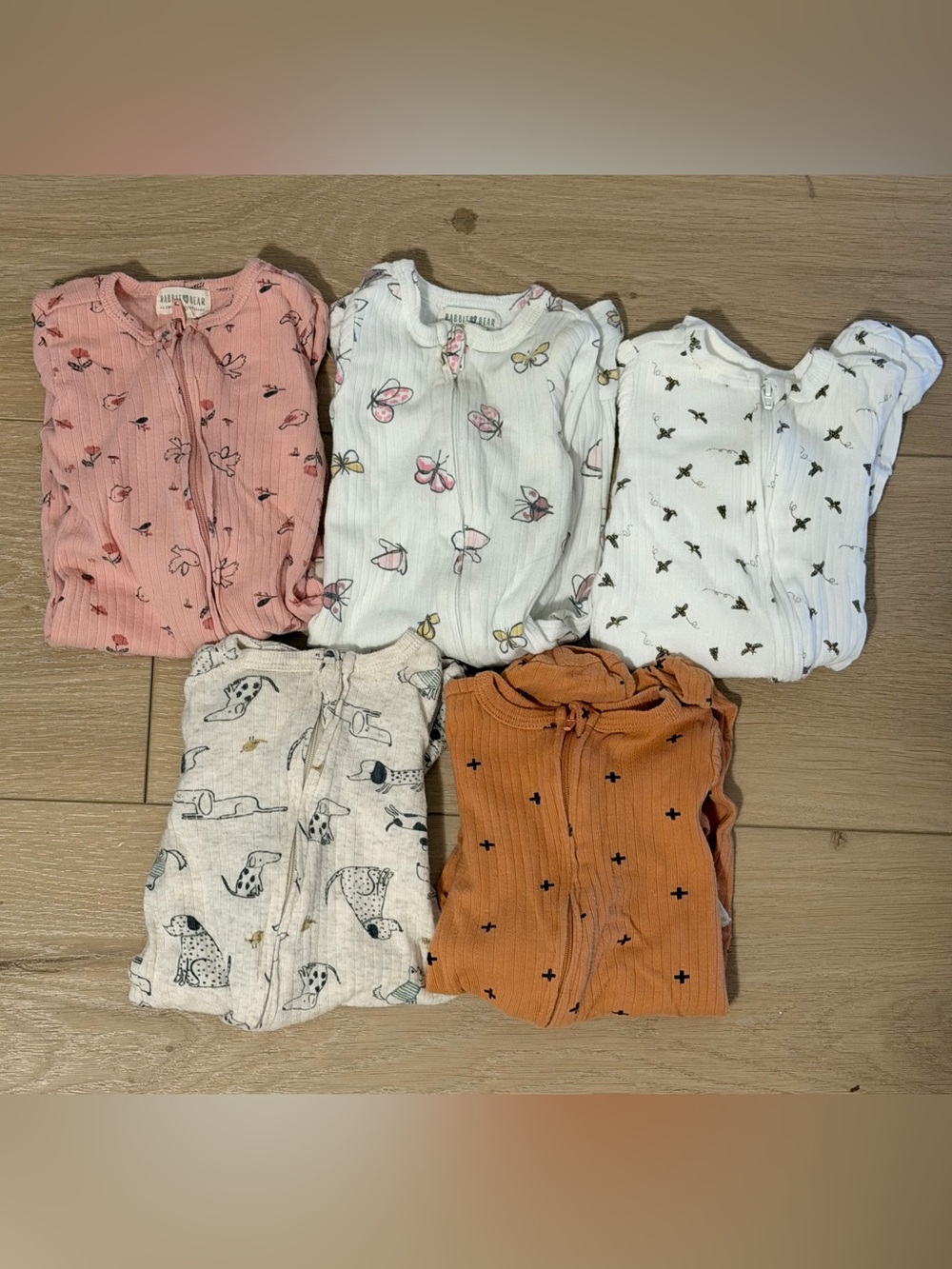 Bundle of Rabbit+Bear Baby Sleepers (Size 0-3m)